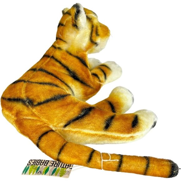 2 Dakin Nature Babies Tiger Plush Stuffed Animal Toy Mohair Made Japan Mom Baby - Picture 9 of 15